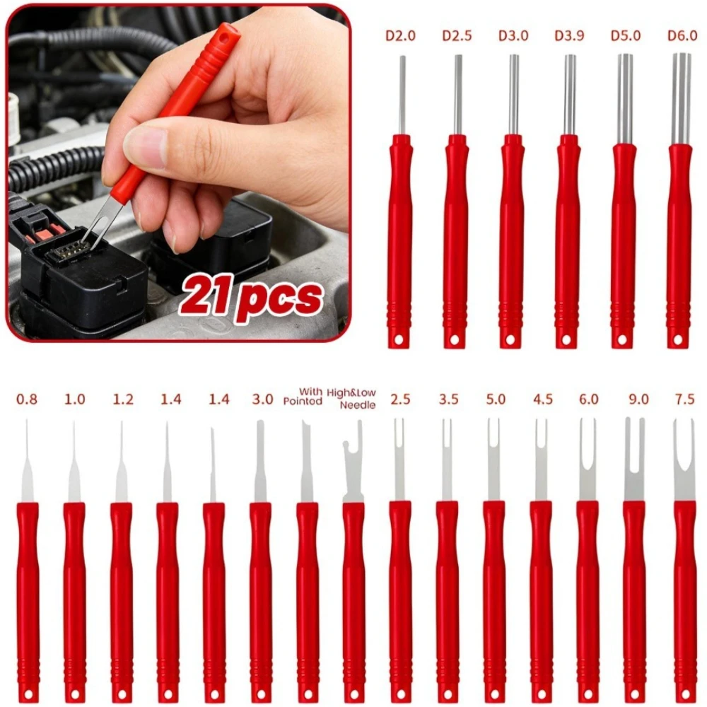 

Автоматический экстрактор штифтов, инструмент для удаления жгута проводов, разъем, обжимной выпускной ключ, выталкиватель, не повреждающий ремонтный комплект, 21 шт.