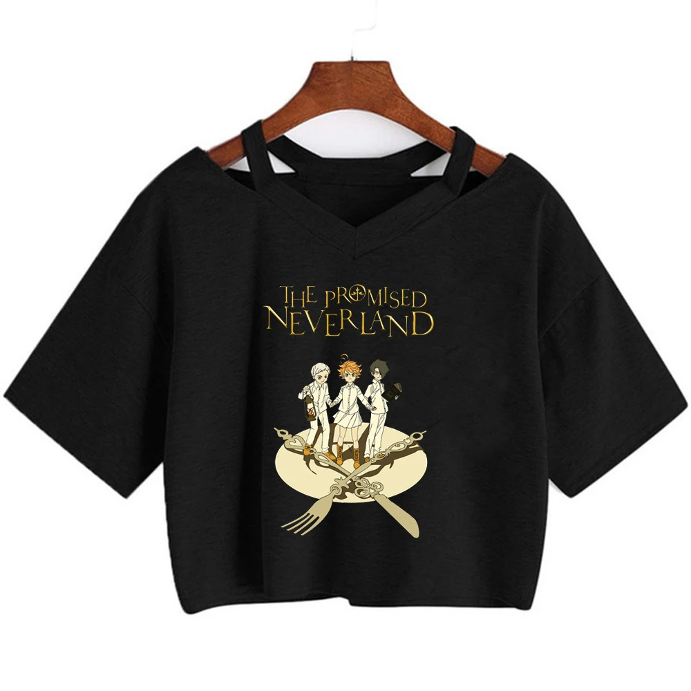 the Promised Neverland crop top ladies japanese emo vintage korean fashion clearance sales tshirt party funny cheap