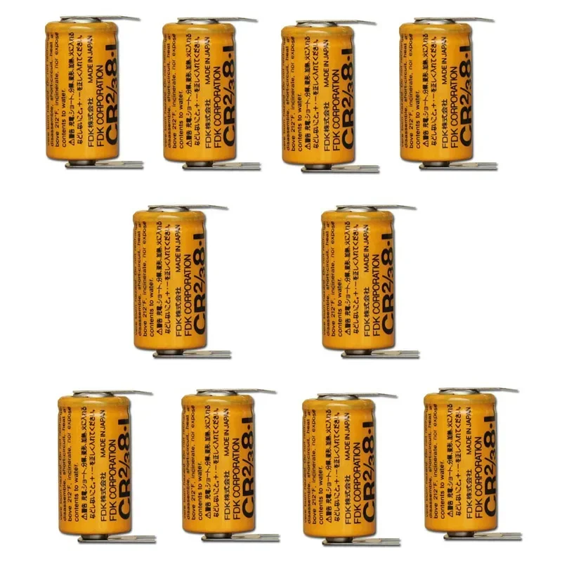 bateria de litio plc original com soldagem pe pinos fuji fdk cr2 8l cr2 3aa cr2 3aa cr2 3aa cr2 38l 3v 2000mah 10 pecas lote 01