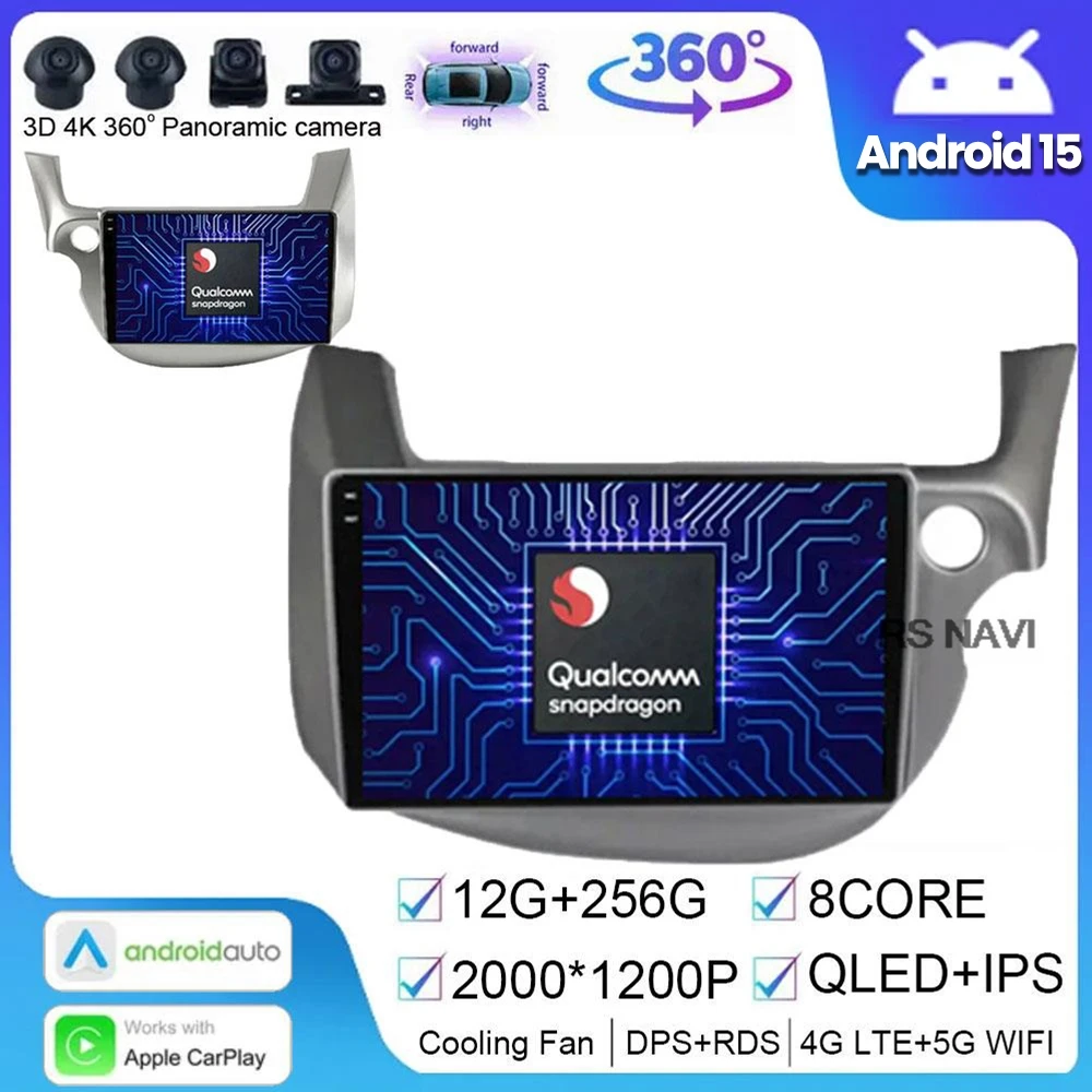 

Android 15 For HONDA FIT JAZZ 2007-2013 Car Radio GPS DVD Auto Stereo DSP Video Player Multimedia Navigation 5G wifi BT Carplay