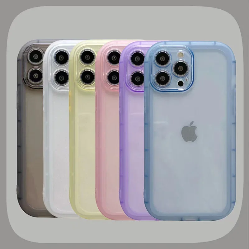 Translucent Phone Case For IPhone 16 15 Pro Max 14 13 12 11 Xr Xs 7 8 Plus SE2/SE3 TPU Soft Back Cover