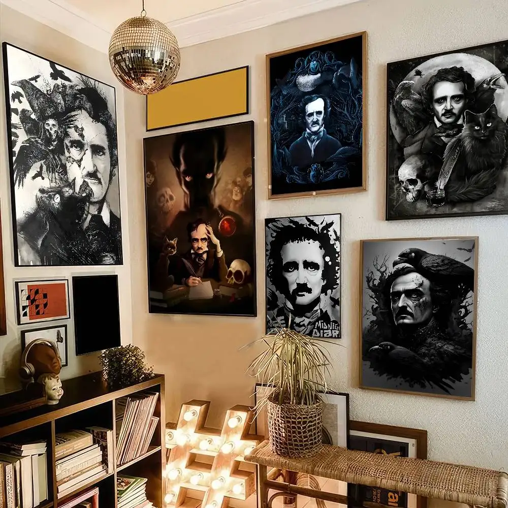 Edgar Allan Poe Poster Print Canvas Pictures Home For Living Room And Bedroom Wall Modern Decor Frameless Painting
