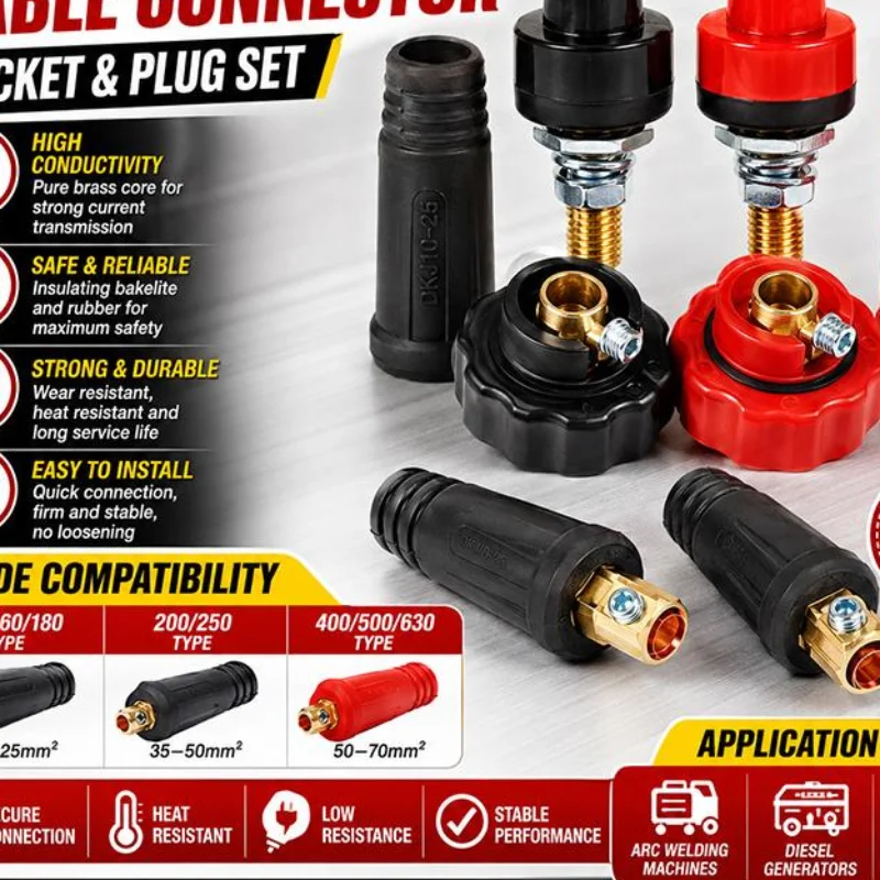 European Style Welder Quick Connectors Insulated Rubber Shell Brass Fittings For Industrial Welding Repair