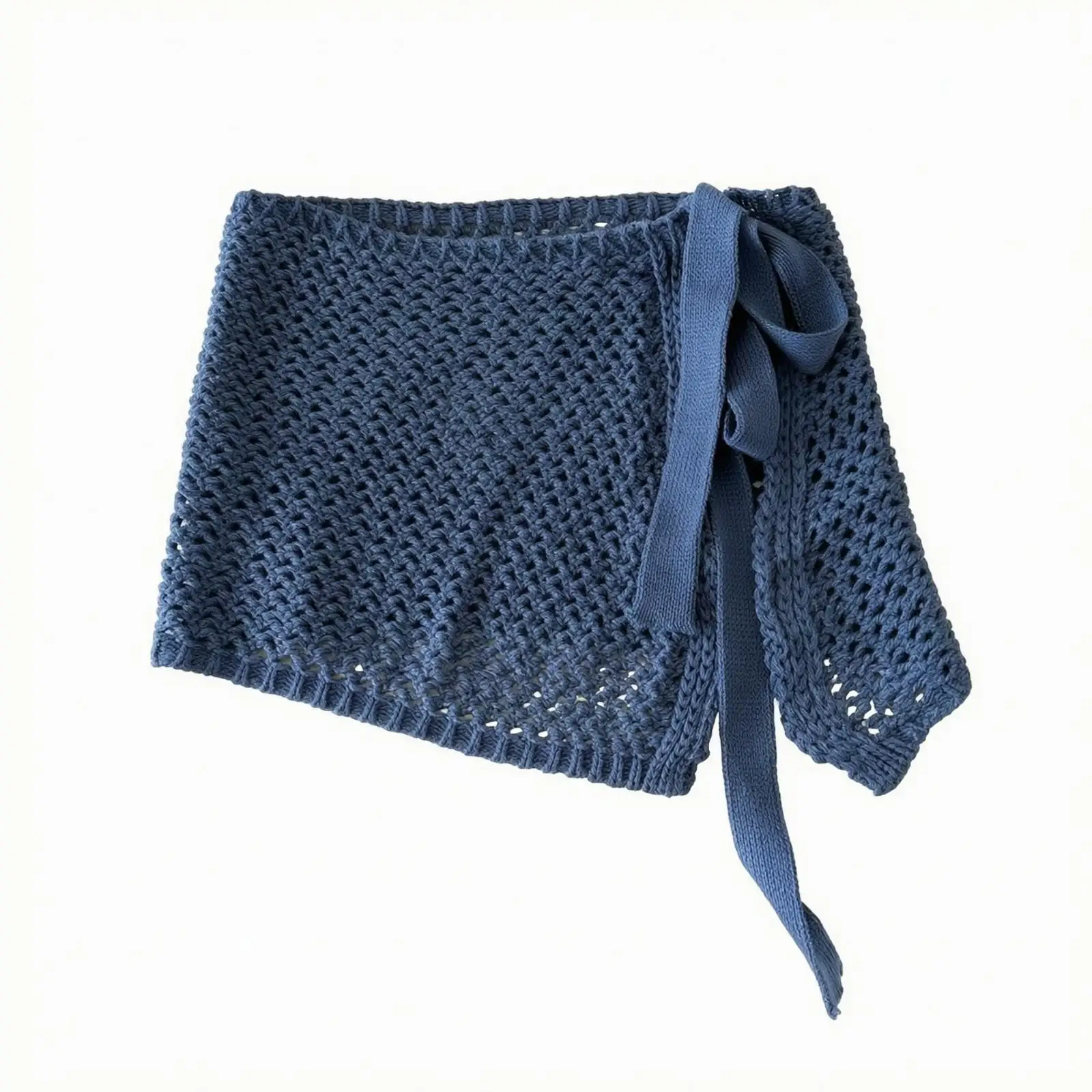 Knitted Overskirt Lightweight Wrap-Style Skirt with Tie Straps Breathable