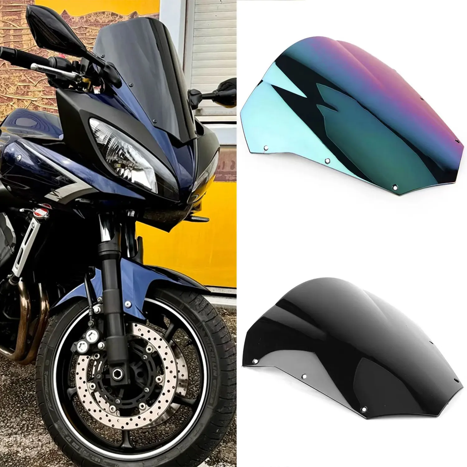 For Yamaha Fazer FZ6 FZ-6 FZS600 FZS 600 S2 FZ 6 2003 -2008 Windshield Double Bubble Windscreen Screen Wind Deflectors Screen