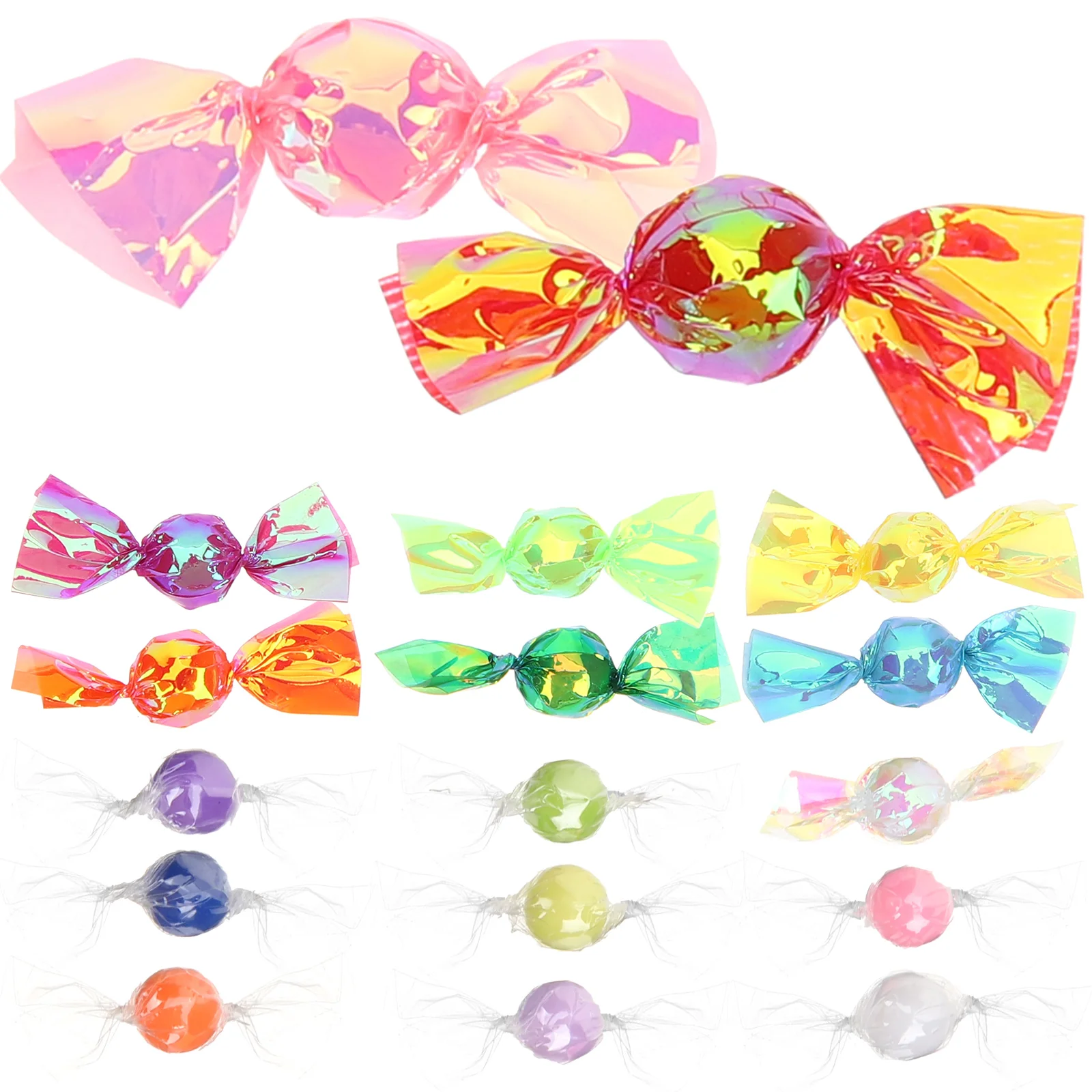 17 Pcs Ornaments Miniature Colored Candies Inflatable Costume Candy Decor Lollipop Charms Plastic Fake Wedding Decorations