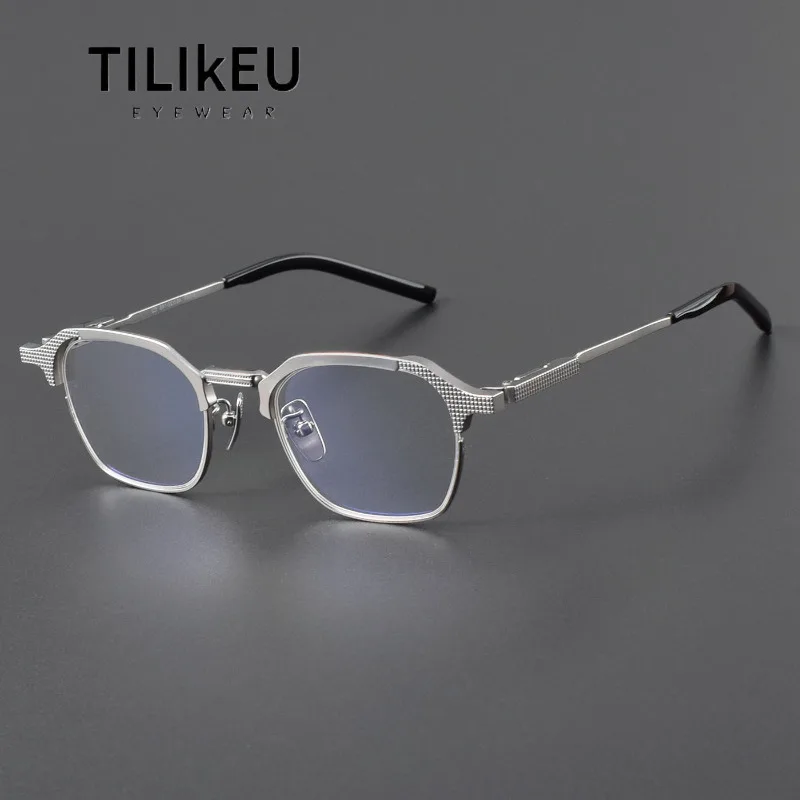 

Vintage Men's Glasses Frames High-end Luxury Designer Pure Titanium Eyeglass Frame Full Rim Square Prescription Eyeglasses Frame