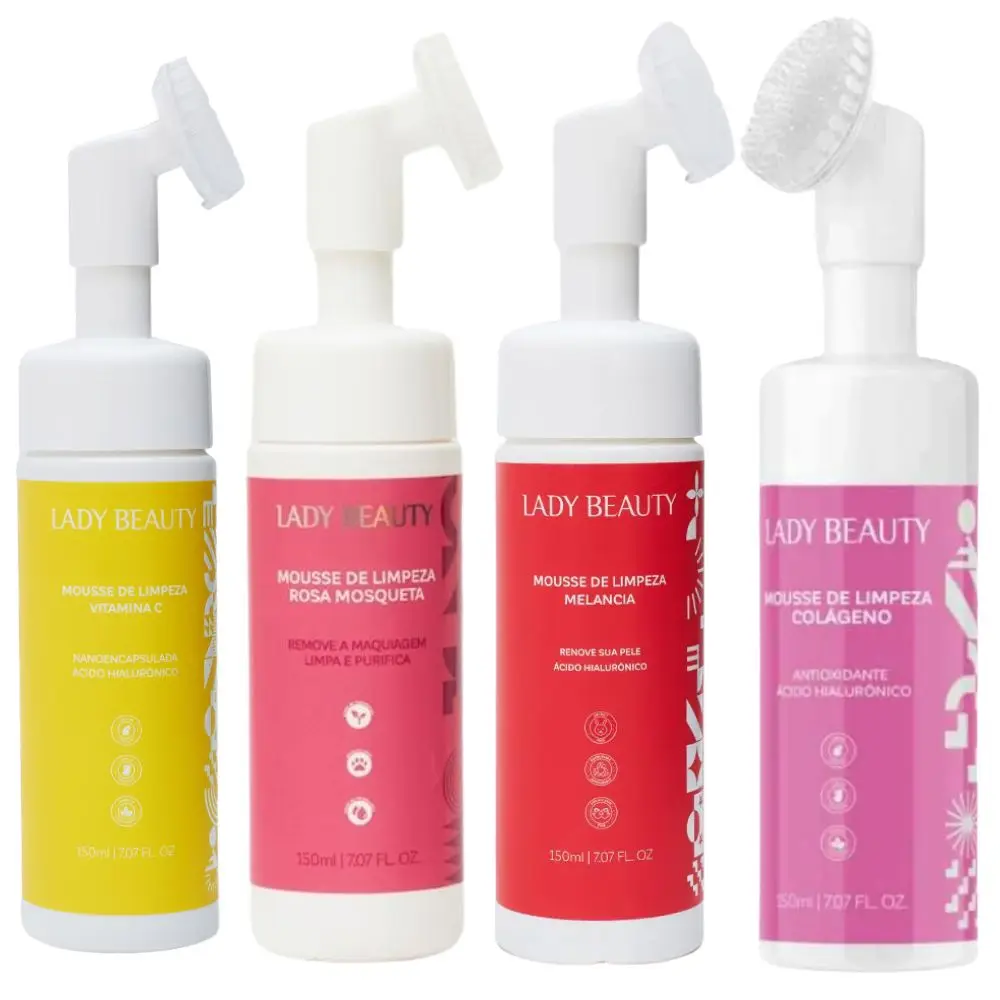 Kit c/ 4 Mousse de Limpeza Sabonete Facial Lady Beauty Kit c/ 4 Mousse de Limpeza Sabonete Facial Lady Beauty