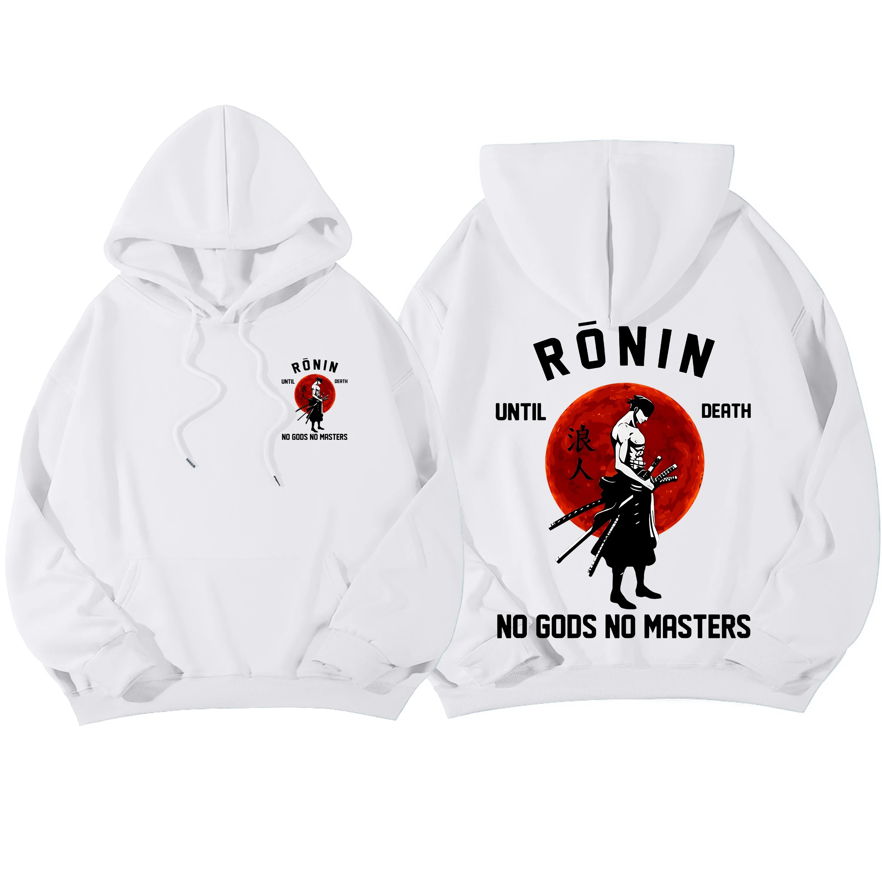 

New Trendy Hooded Sweatshirt, Casual Drawstring Sports Hoodie, Front and Back Anime Print Design, Front Kangaroo Pocket