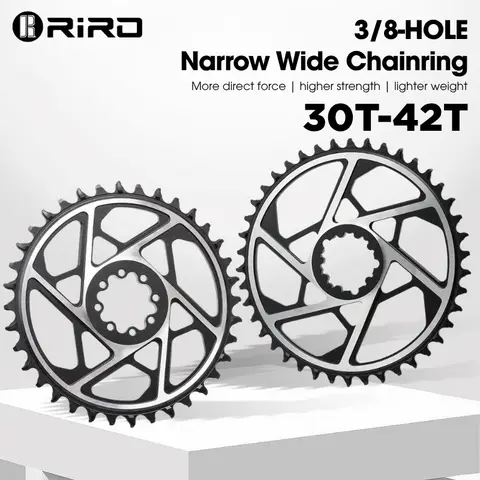 RIRO MTB Road Bike Chainring 3mm Offset Chainring Narrow Wide Teeth 9-12 Speed 3/8 Bolt Chainring for GXP 30T-42T Chainwheel