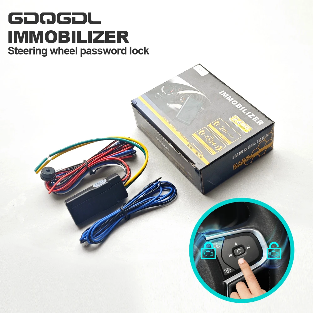 

NewSteering wheel password lock Car Engine Locker by Password Immobilizer Keypad With Anti-Hijacking Function Alarm System
