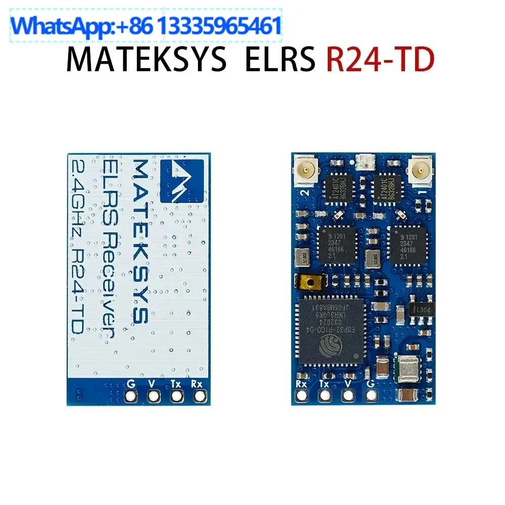 recepteur-de-diversite-matek-r24-td-elrs-24-ghz-adapte-au-modele-d'avion-fpv-croise-retour-100-mw