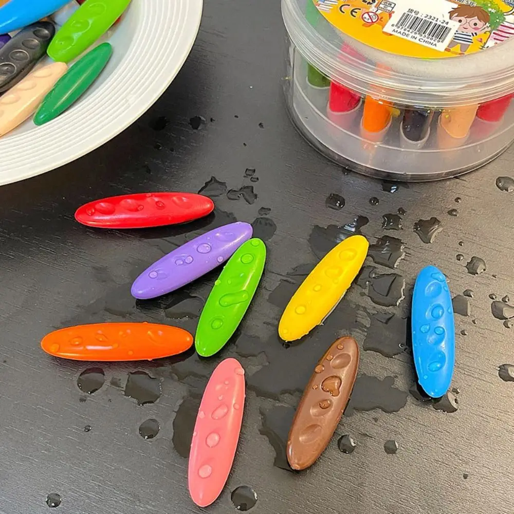 12/24/36 Colors Do Not Dirty Hands Plastic Crayon Plastic Erasable Painting Tools Peanut Shaped Washable Colored Crayon