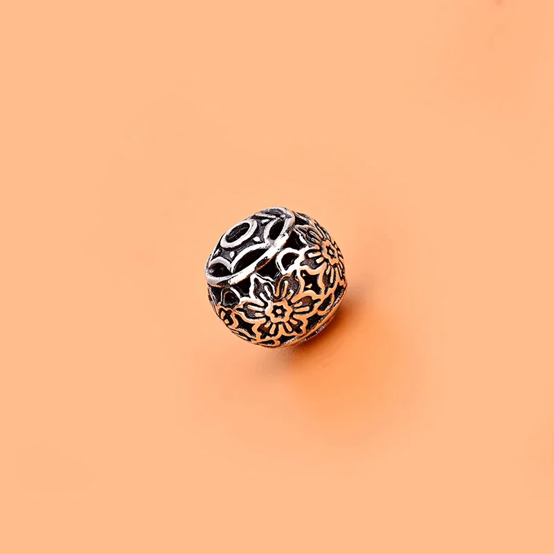 925 sterling silver vintage hollow beads handmade DIY material bracelet necklace accessories