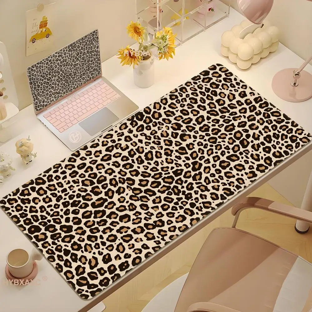 Leopard Print Gaming Mouse Pad Large Desk Mat Non-Slip Rubber Office Items Desk Decoration Room Mats Non-slip Pad Carpet
