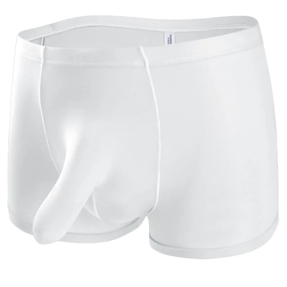 

Experience Comfort and Style with these Men's Breathable Ice Silk Boxer Briefs in Solid Colors Low Rise Design