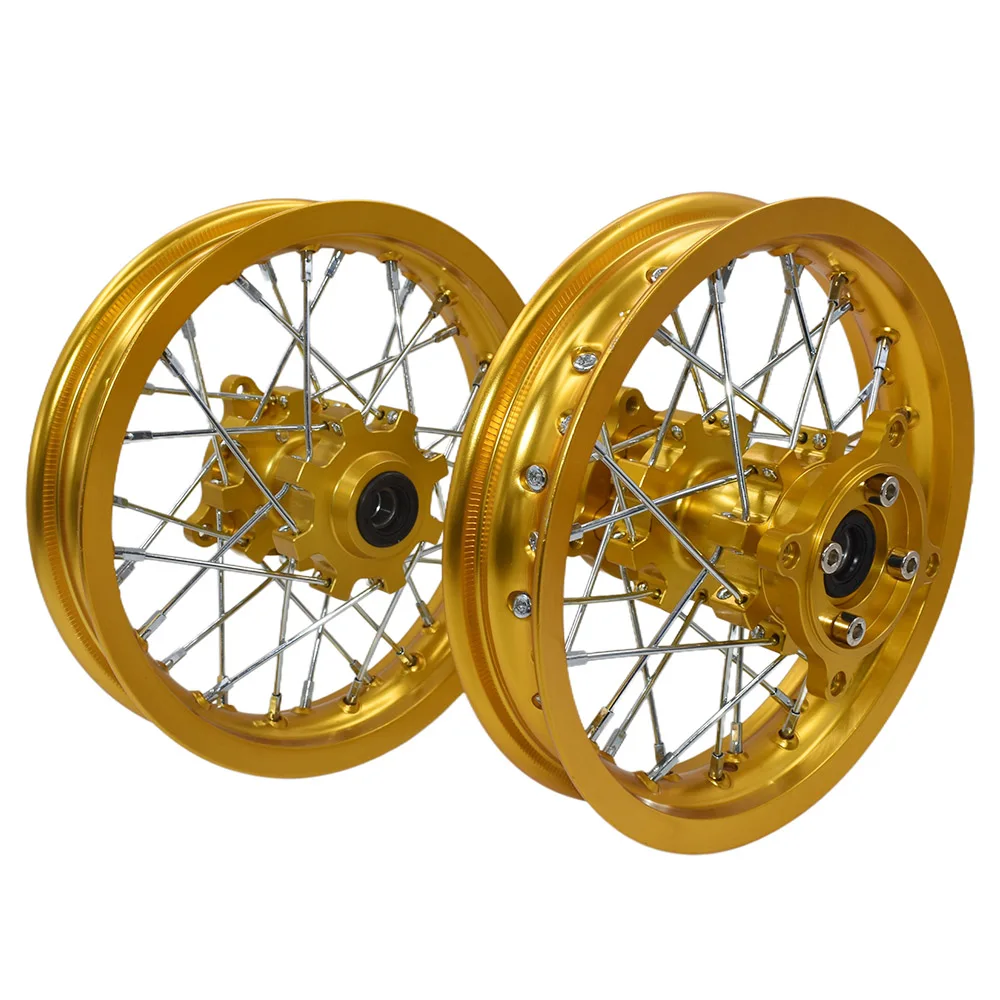 

CNC Hub 10 Inch Front and Rear Rim 1.60-10" Aluminum Circle for Small Dirt Pit Bike Mini Kid's Off Road Motorcycle Motocross