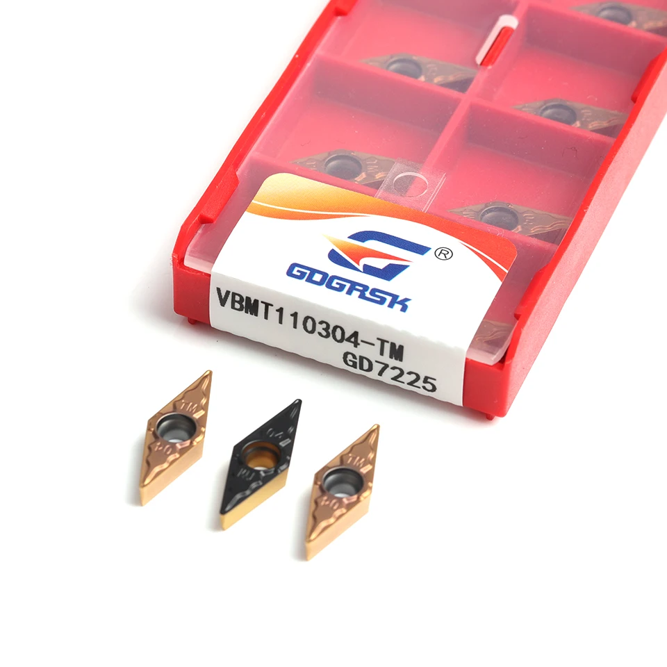 tm Gd7225 Vcmt110308 tm Gd8125 Original Cnc Torno Ferramenta de Torneamento Carboneto Aço Inoxidável Inserção Alta Qualidade 10 Peças Vbmt110304