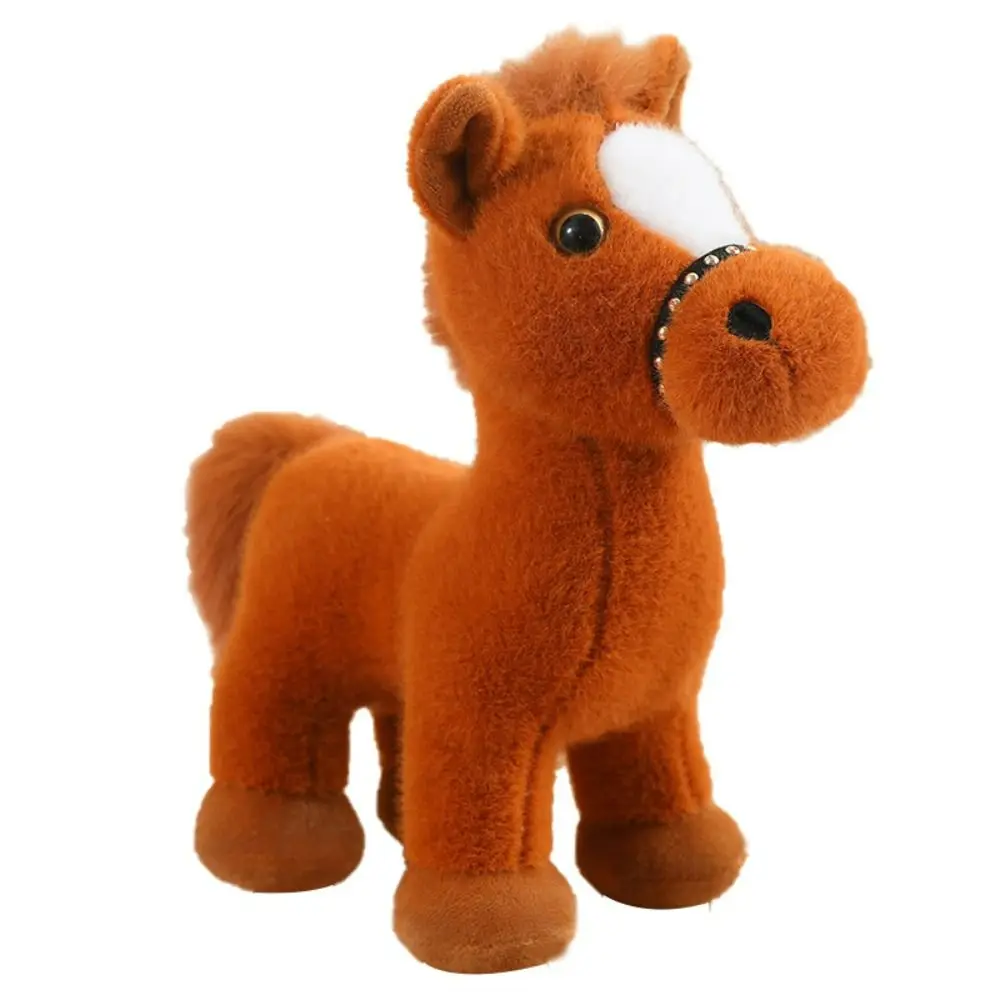 

Cute Plush+PP Cotton Little Foal Plush Toys Doll Collectibles Realistic Stuffed Animal Doll 20cm Simulation Horse Plush Doll Toy