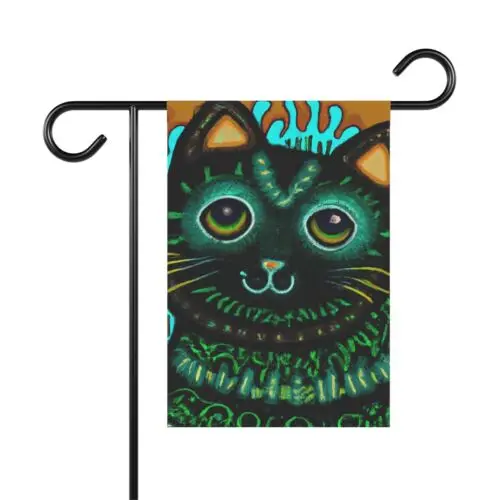 Fun Cat Art Garden Flag 12x18 Yard Decor Gift Pet Lover (Flag Only) House Banner