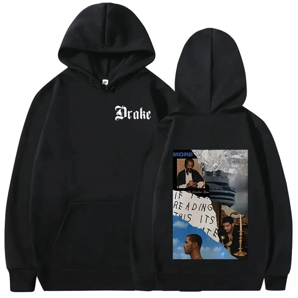 Rapper Drake Music Album Cover Graphic Hoodies Men's Fashion Hip Hop Vintage Sweatshirts AutumnWinter Warm Pullovers Y2k
