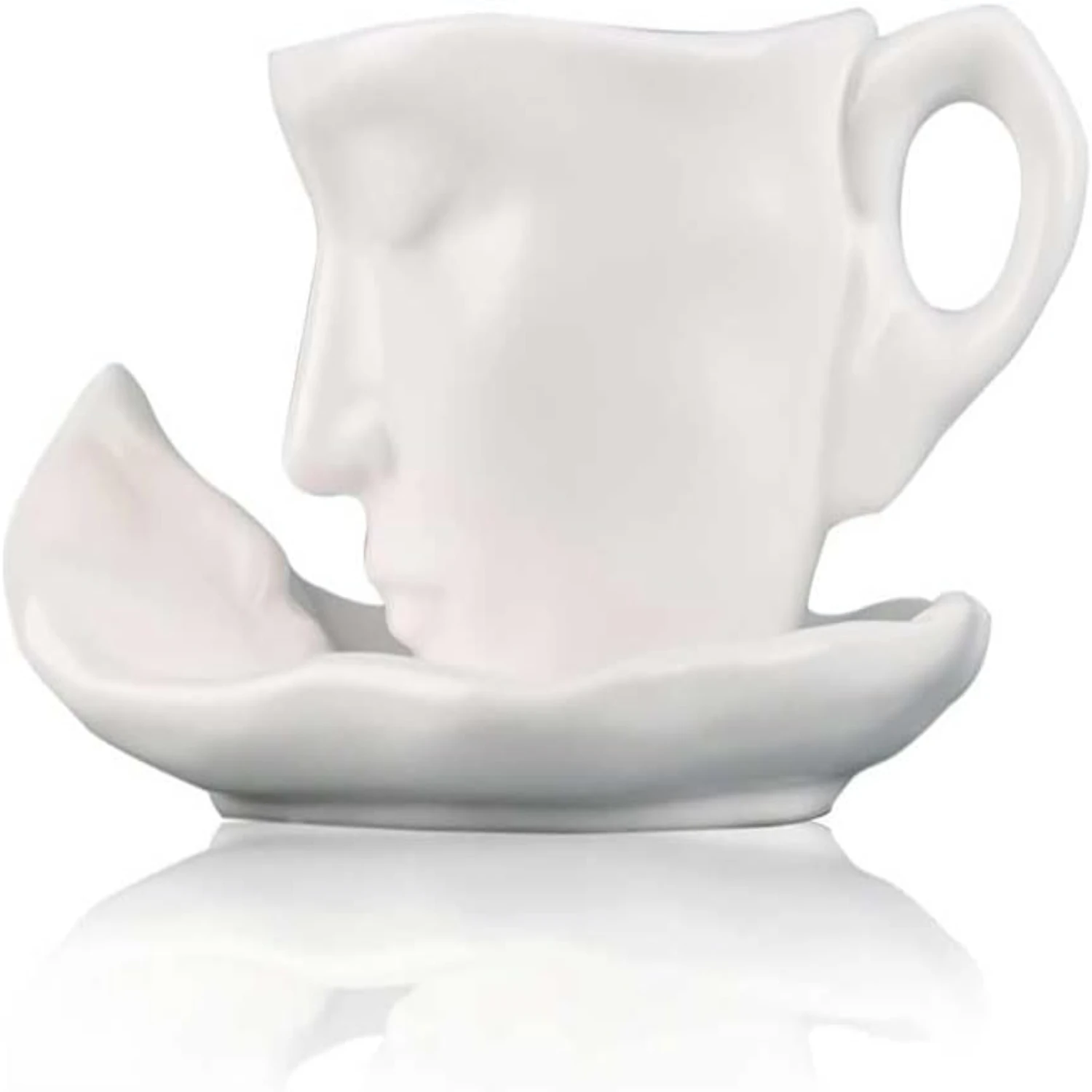 

Stylish and Unique Creative Ceramic Coffee Mug and Saucer Set - Perfect for Enjoying Tea or Coffee - Microwave and Dishwasher Sa