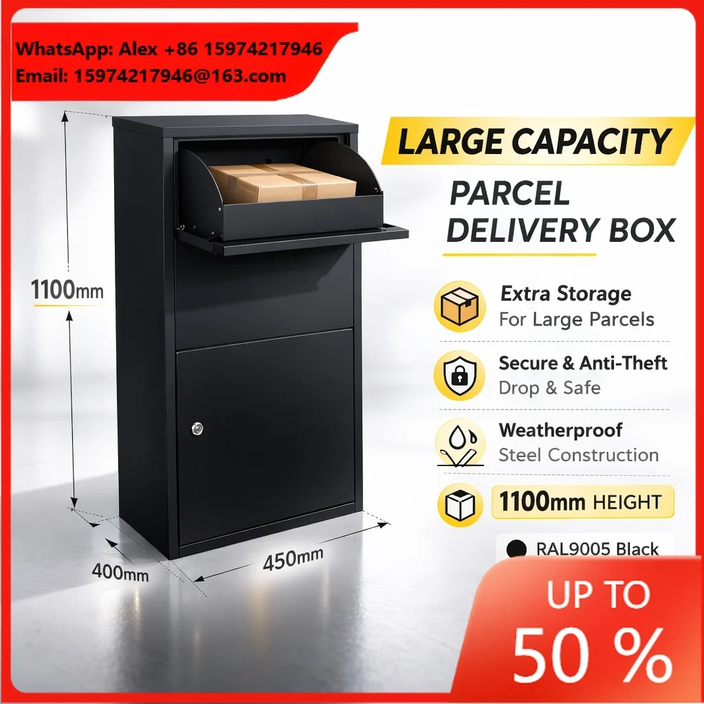 Large Parcel Delivery Box Lockable Steel Storage Cabinet For Home Use