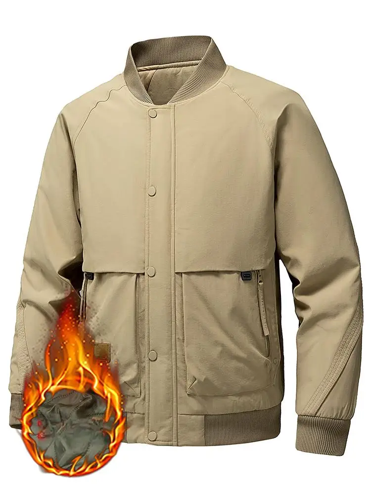 

Autumn Winter New Men's Cargo Workwear Casual Cotton Coat Thick Warm Winter Jacket Men Baseball Collar Parkas Windproof Outwear