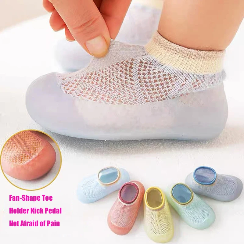 Summer Mesh Baby Sock Shoes Non-Skid Indoor Infant Walking Shoes Breathable Warm Elastic Boy Girls Socks Sneakers With Soft Sole