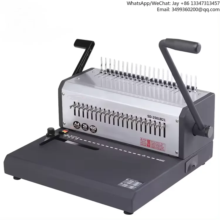 

2501B21 Manual Paper Punching/Binding Machine With Combs Set - 21 Holes Comb Binder Double Handle Manual Comb Binding Machine