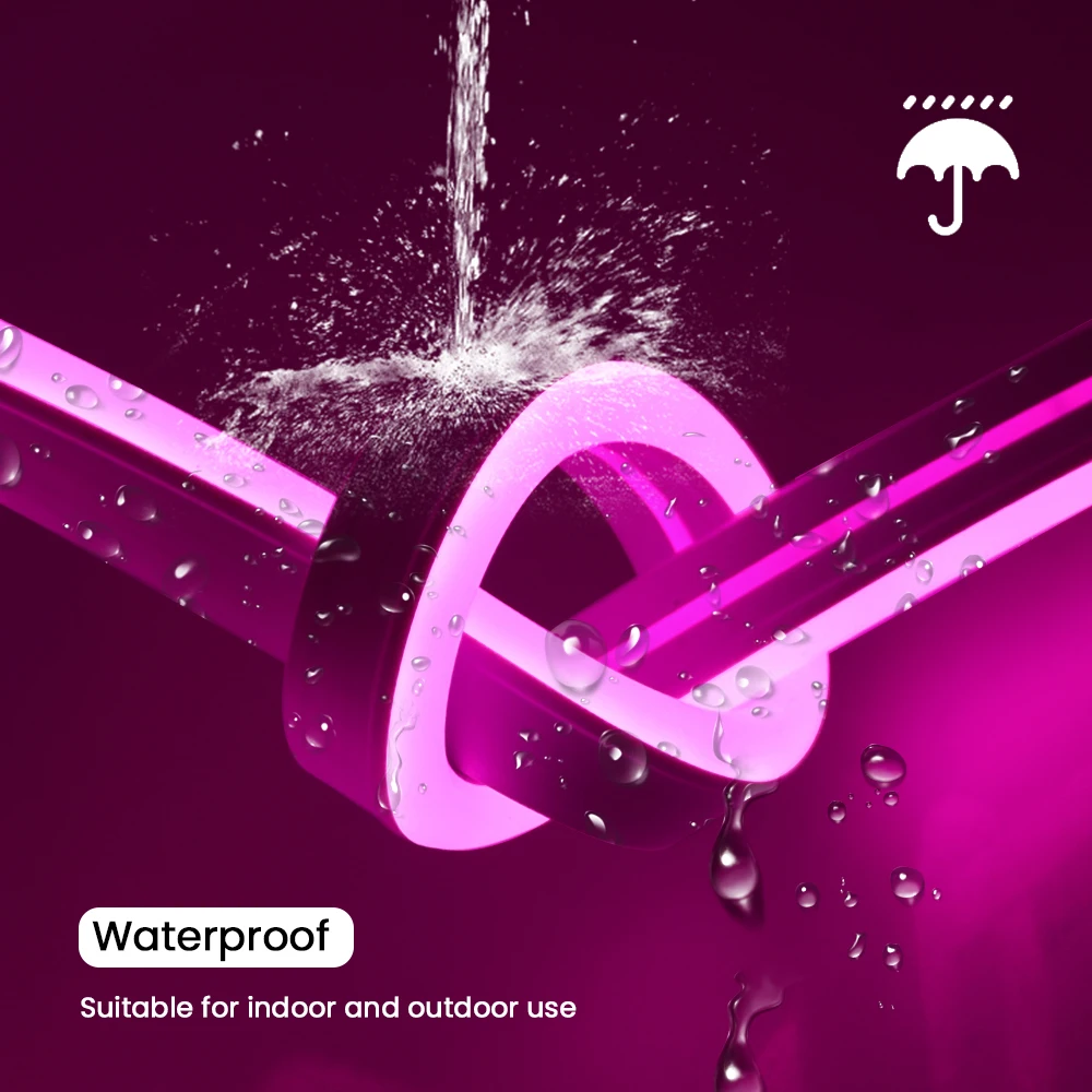 5M 50M 100M 12V Silicone Neon Led Strip Light Waterproof 6X12mm Flexible Ribbion Rope LED Strip 8 Colors For Room Car Decoration