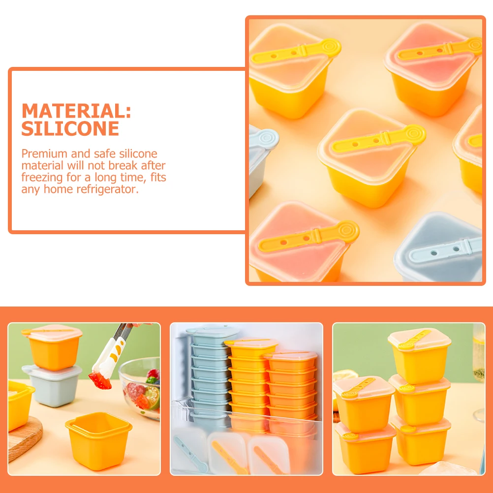 

6 Pcs Ice Cube Silicone Mold Moulds Molds for Cocktails Trays with Lid Making Baby