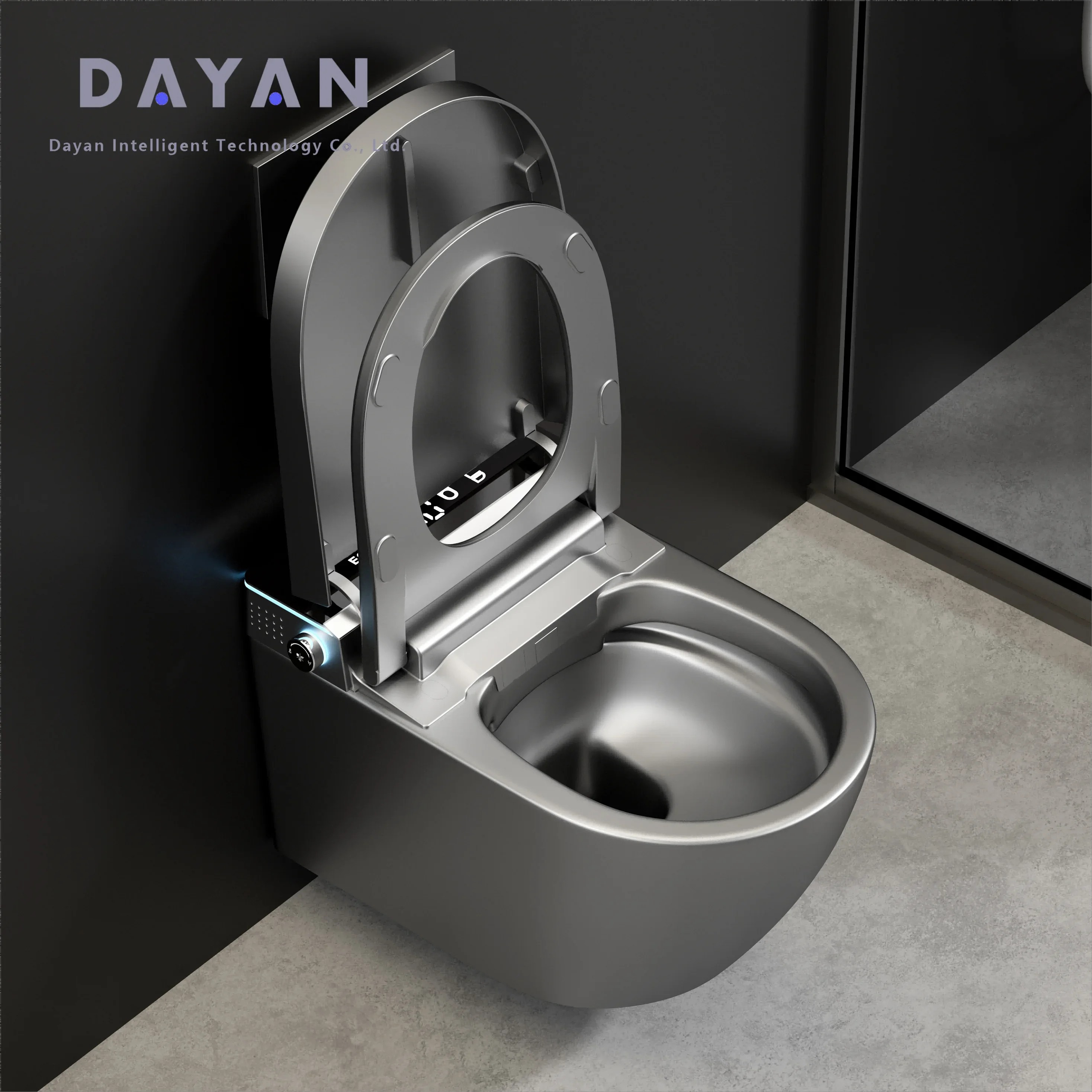 New Design American European Standard Dark Grey Toilet Sanitary Ware Back To Wall Ceramic Wall Hung Smart Toilet For Bathroom