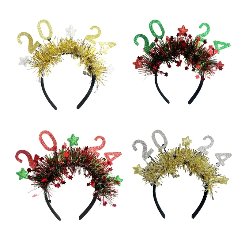 

Festival Sequins Headband NewYearEve Party Glittering Hairhoop Holiday Headdress DXAA