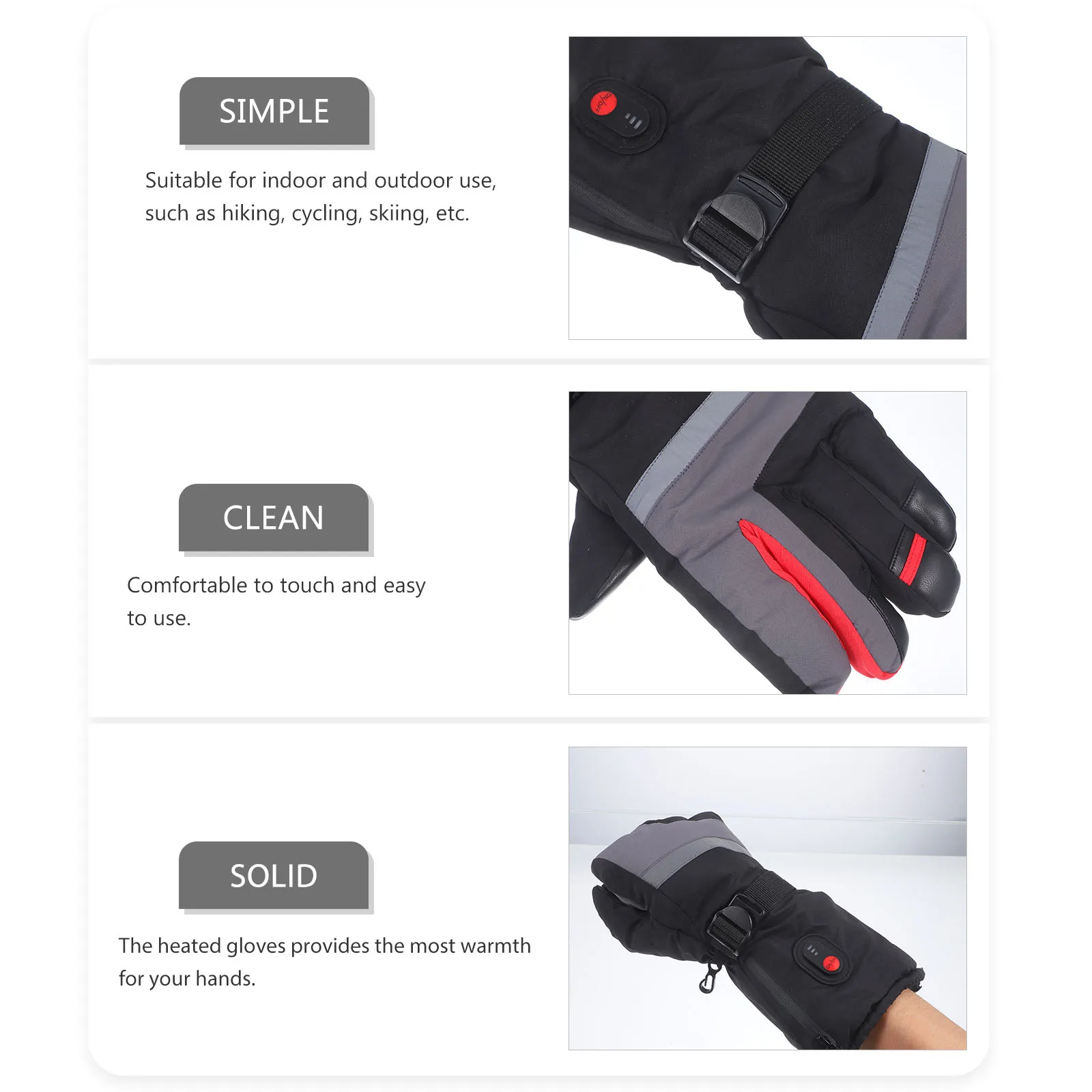 

Electric Ski Gloves Thermal Mitten Hand Warmer for Winter Heated Air Skiing Cloth Work