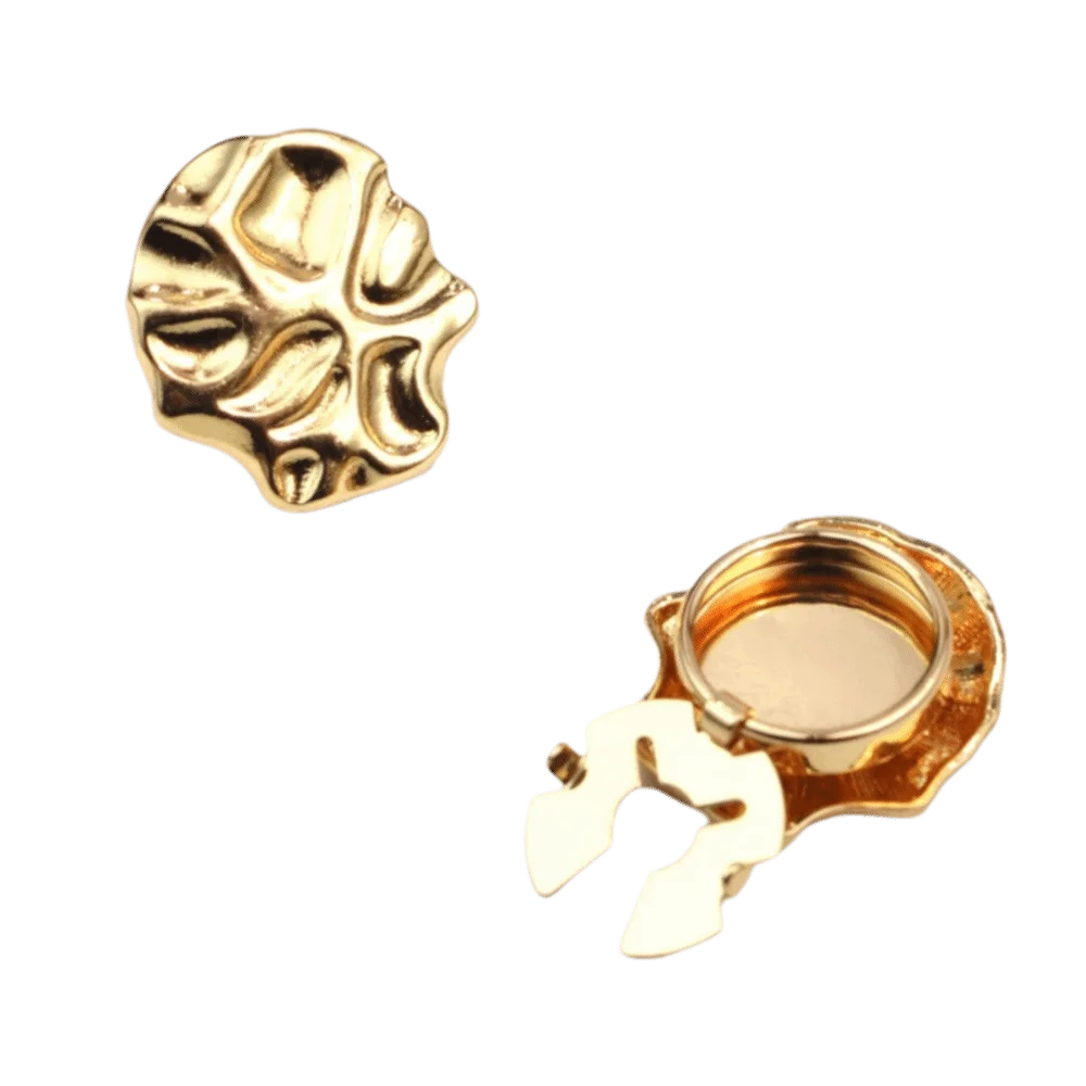Fashion Irregular Metal Button Covers Heart-shaped Shiny Brooch Pins No-sewing Sleeve Buttons Shirt Sleeve