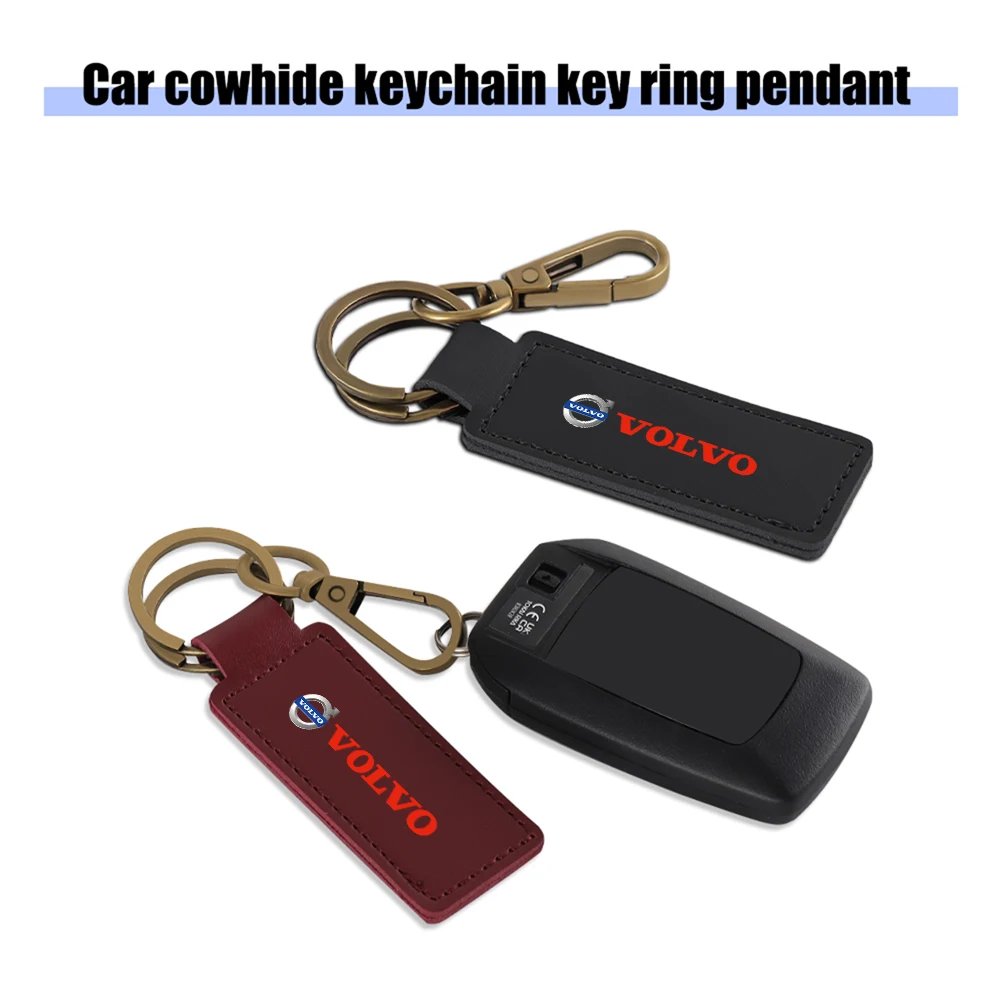

Luxury Leather Keychain Women Men Auto Emblem Car Key Rings Chain For Volvo XC90 XC60 V90 D5 D2 S90 S80 S70 T5 T6 T8 V40 V60 V50