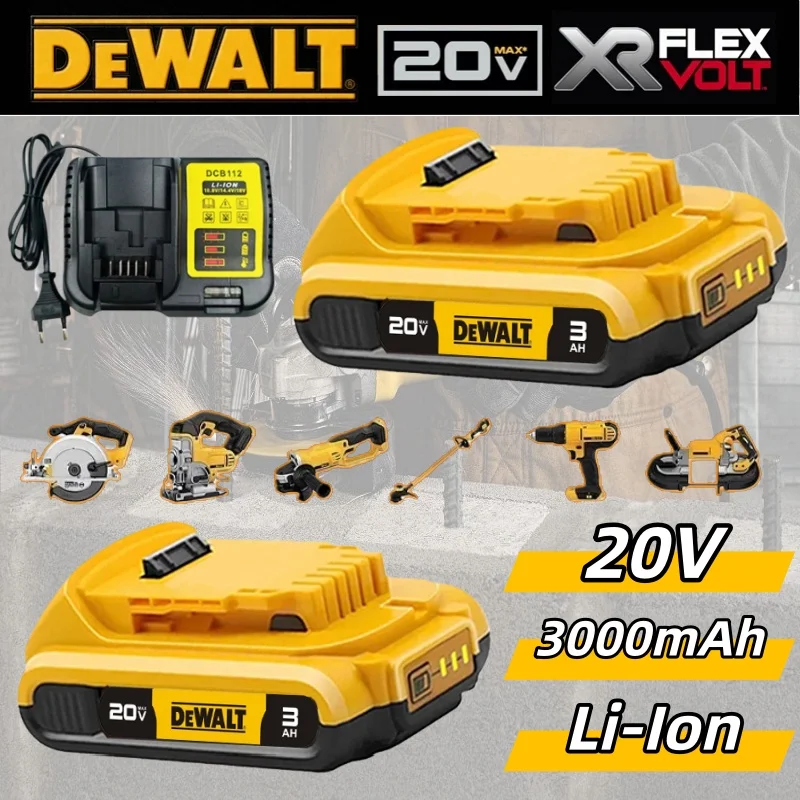 3000mAh For DeWalt 20V Rechargeable Li-ion Battery DCB204 Replacement Battery Compatible With For De