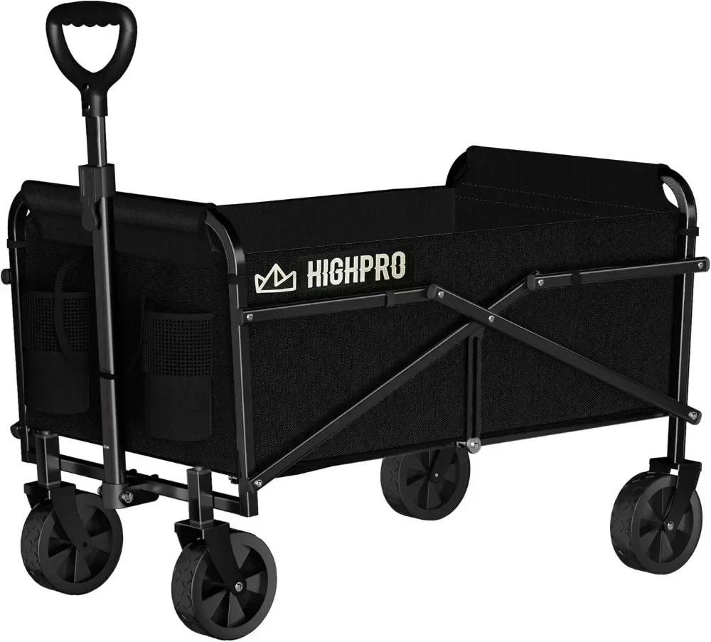 Collapsible Wagon Carts Foldable Heavy Duty Beach Folding Wagon Cart with Wheels for Outdoor Sports Shopping Camping