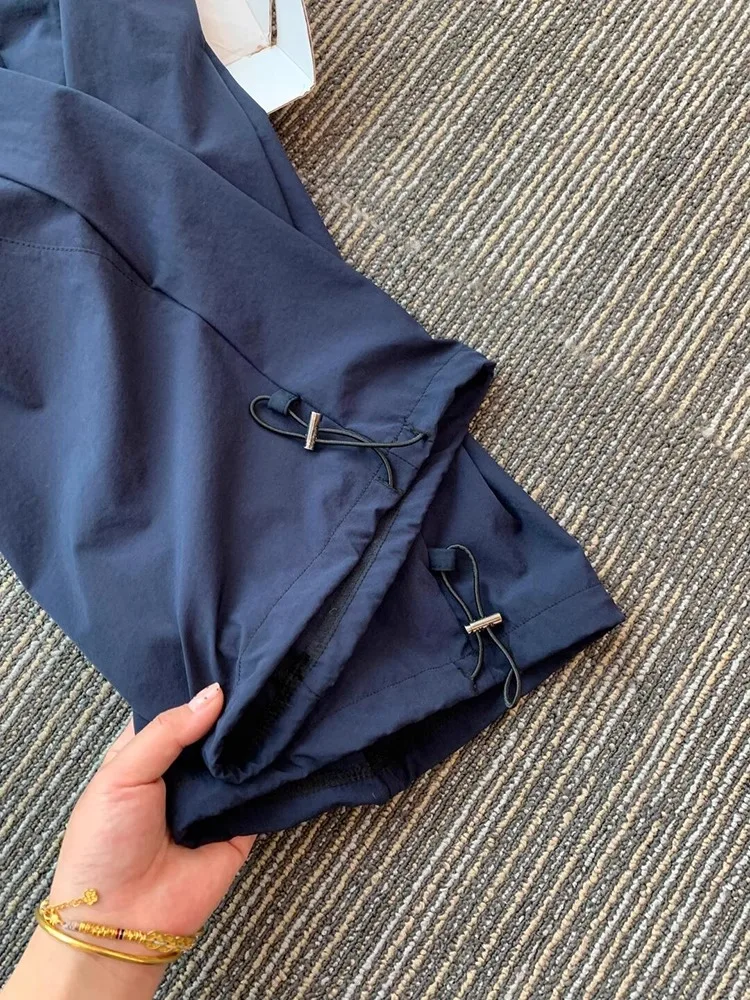 

k Blue Casual Straight Leg Pants Men's Summer Qui Dry Aesthetic Drape Knife Cut Cleanfit Loose Fit Faionable Teens