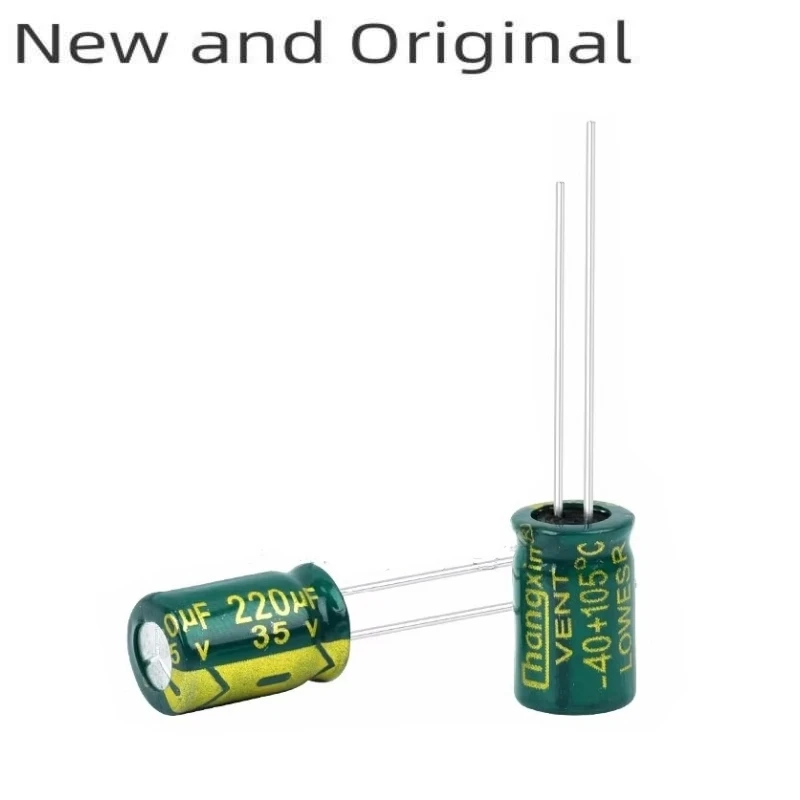 50PCS 35V 220UF 220U high-frequency low resistance long life high-temperature resistant electrolytic capacitor volume 8X12