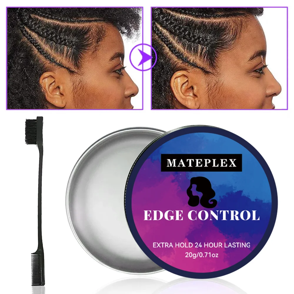 Edge Control Wax for Women Non-Greasy Edge Smoother Flower Scent No Flaking White Residue Melt Band Brush Travel Wig Styling Kit