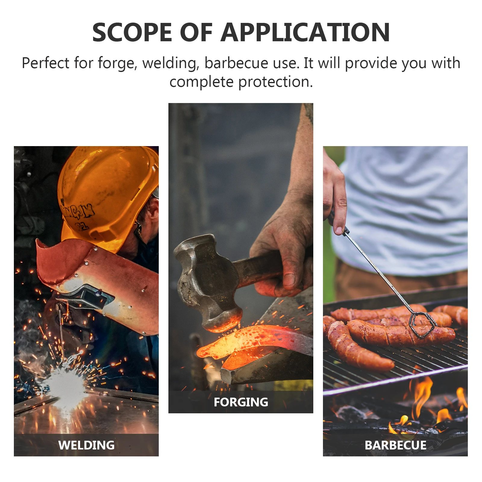 

Heat Resistant Fire Proof Gloves Long Length Forearm Wrist Protection Durable Industrial Barbecue Oven Cooking Hand Safety
