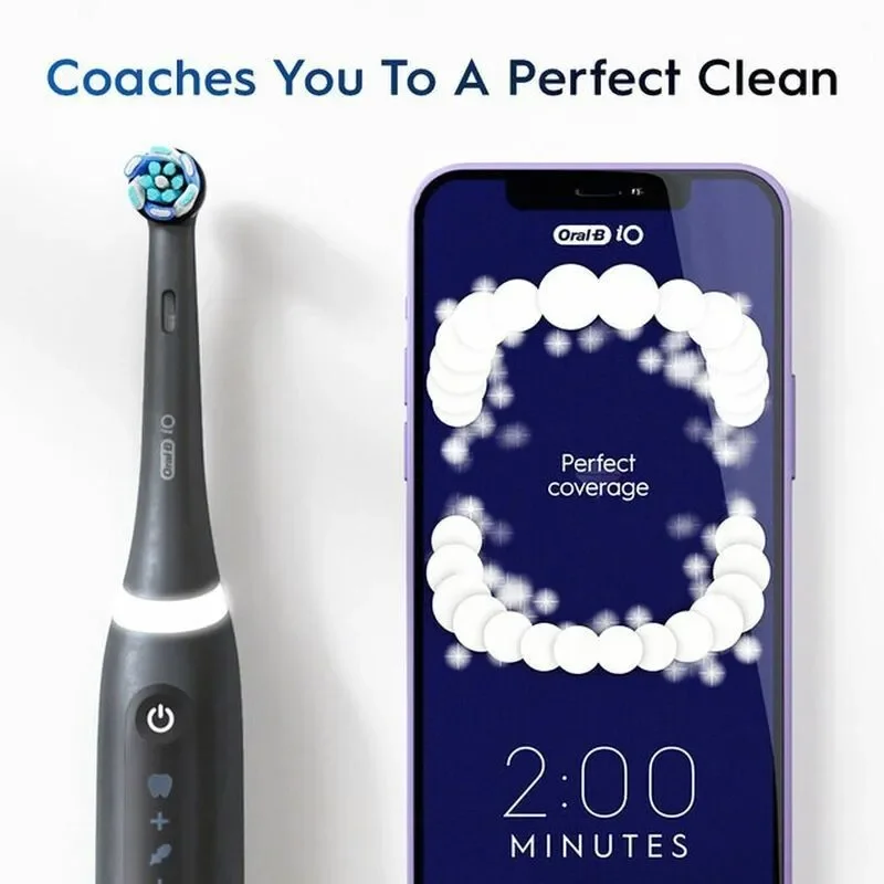 Oral B iO5 cepillo de dientes eléctrico sónico recargable Bluetooth Sensor de presión inteligente 5 modos con cabezal de cepillo caja de viaje para