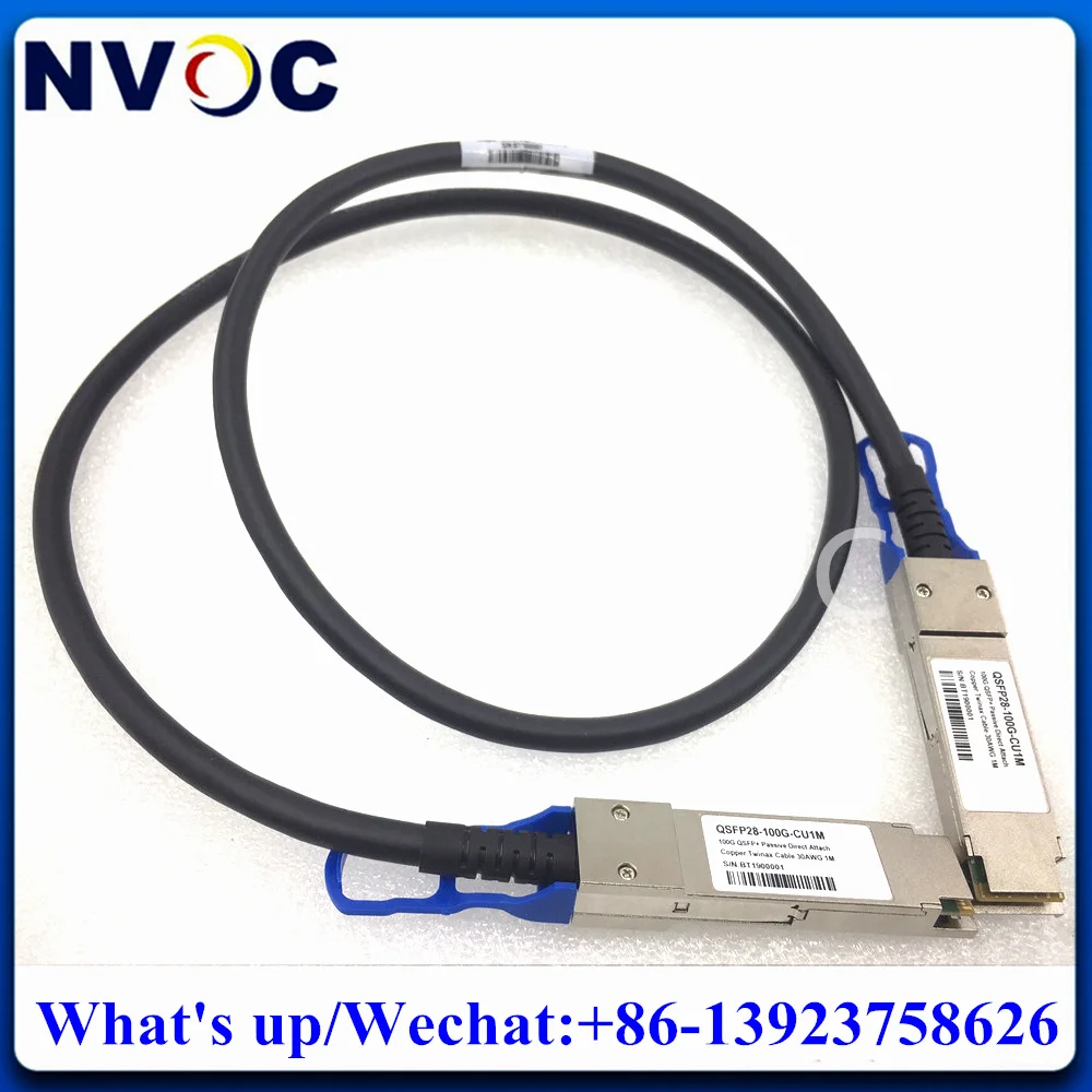 

100G QSFP28-QSFP DAC 0.5/1/3/5M PVC 30/28/26AWG High-Speed Stacking Passive Attach-Direct Copper Twinax Cable For Cisco/Mikrotik