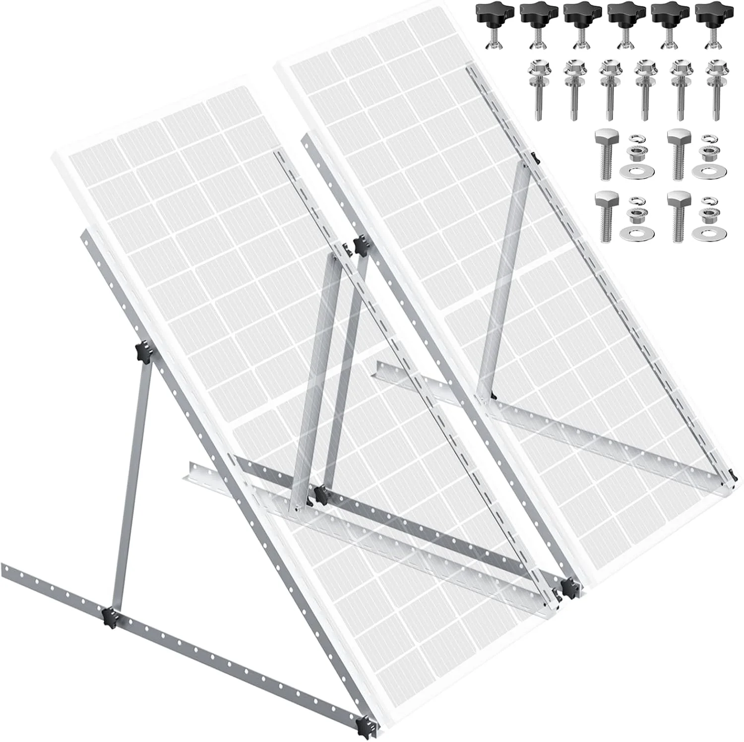 RVPOZWER 45 Zoll Verstellbare Solarmodul-Neigungshalterungen 1/2/4 Sets Faltbare Neigungsständer Schwerlast-Stützrahmen für netzunabhängige Stromsysteme, Dachinstallationen, Wohnmobile, Anhänger,