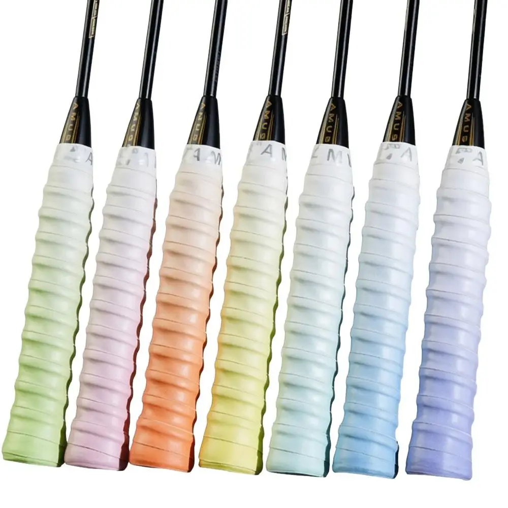 Anti-slip Badminton Handle Wrap Tape Sweat-Absorbent Gradient Color Fishing Rods Band Wear-resistant Shock-Absorbing