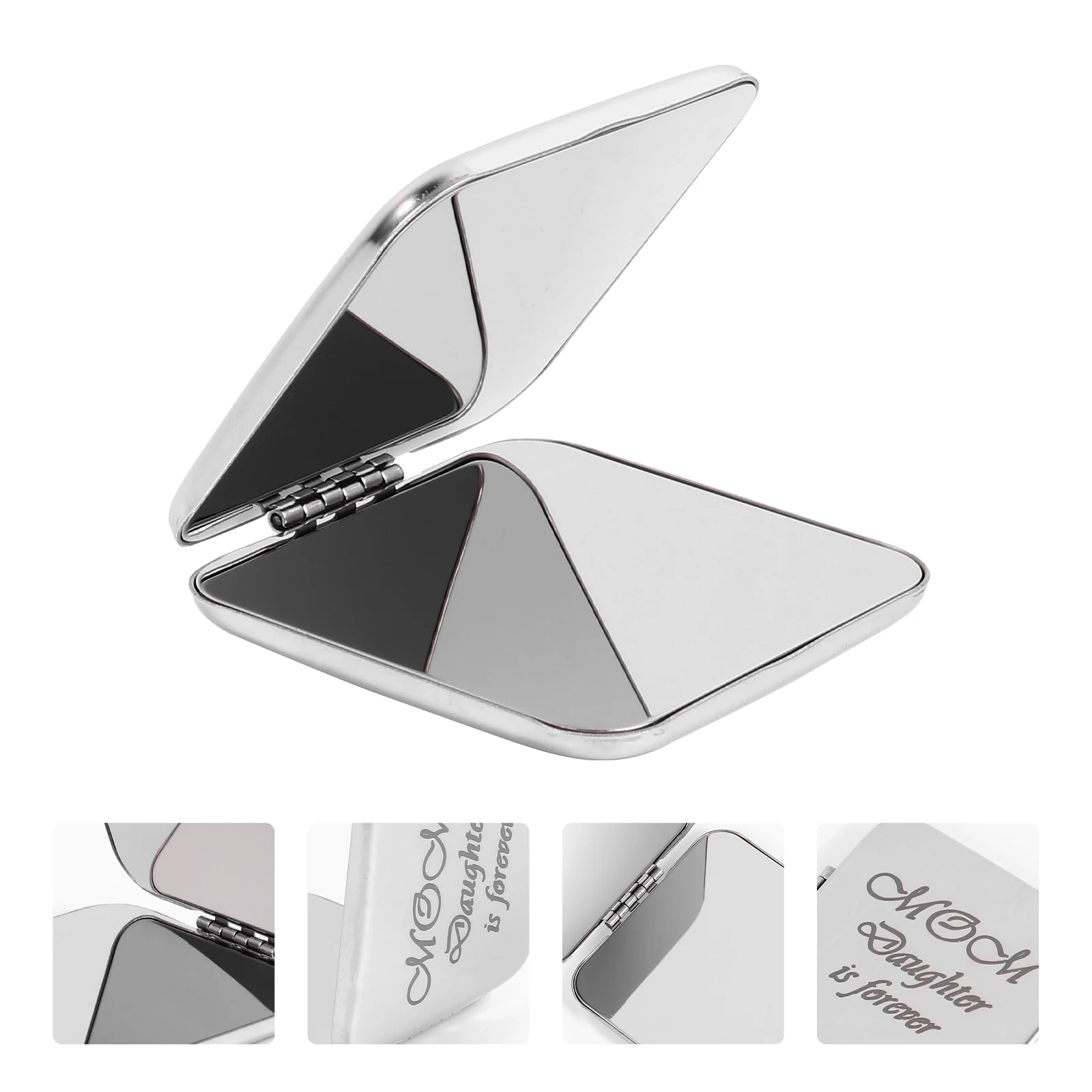 

Travel Folding Makeup Mirror Gift Vanity Mirrors Small Portable Lettering