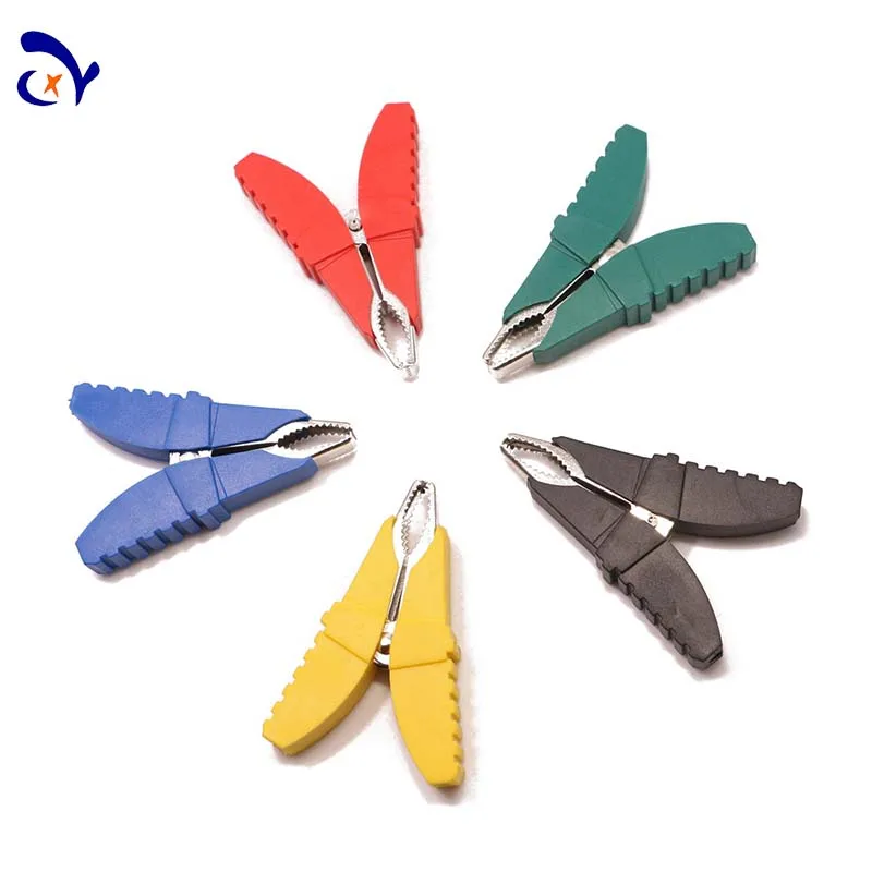 5PCS Amass Butterfly Clip Crocodile Clip 50A Test Clip Battery Clip Body Steel Nickel Plated PVC Sheath Total Length 66mm