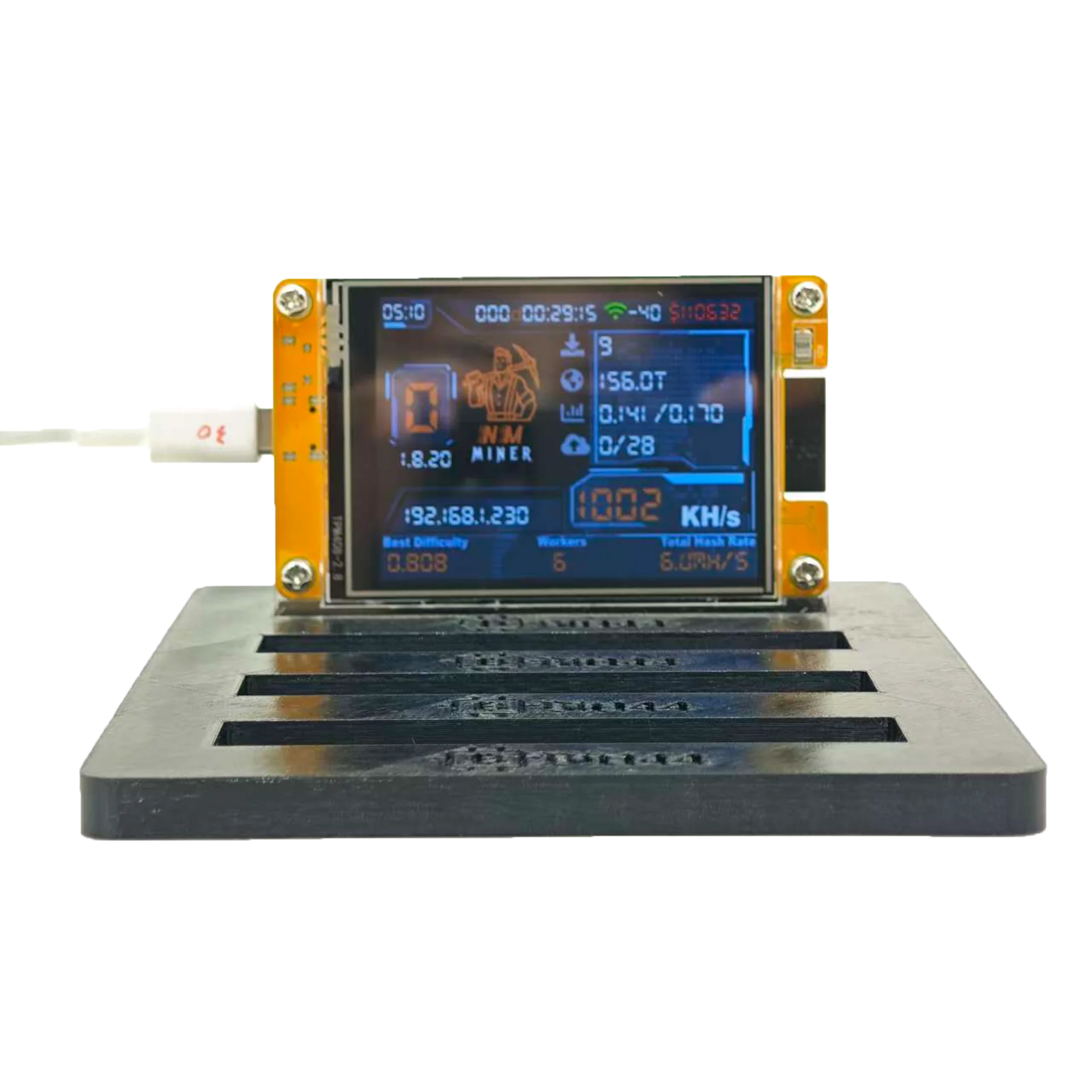 4x NerdMiner V2 NMMiner 4 pezzi ESP-2.8 pollici Smart Screen Lucky Miner Hashrate Modulo 980k h/s Crypto Solo Lottery Miner V2 N